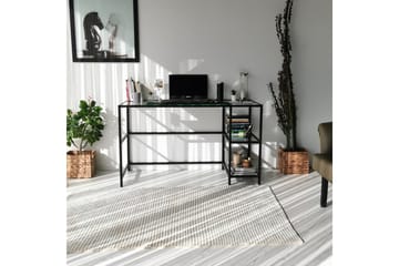 Sabani Skrivebord 130 cm med Oppbevaring 2 Hyller - Glass/Svart - Møbler - Bord - Kontorbord - Skrivebord