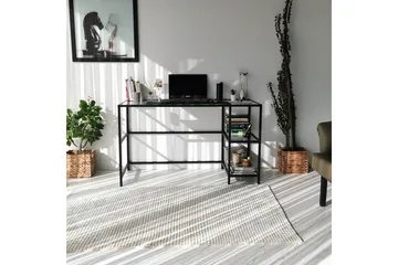 Sabani Skrivebord 130 cm med Oppbevaring 2 Hyller - Glass/Svart - Møbler - Bord - Kontorbord - Skrivebord