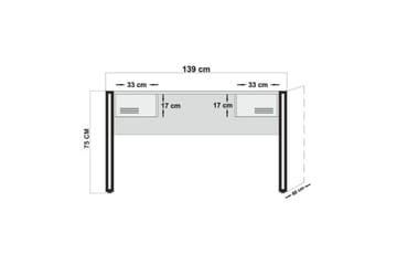 Sapphira Skrivebord 139 cm med Oppbevaring 2 Skuffer - Tre/Svart - Møbler - Bord - Kontorbord - Skrivebord
