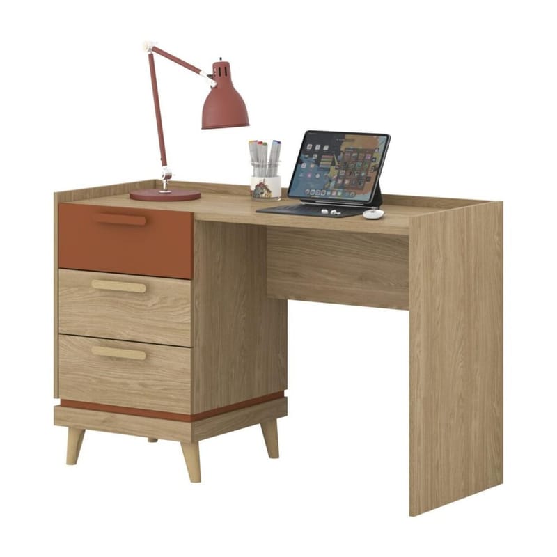 Skrivebord Scandi med 3 skuffer - Oljet eik - Møbler - Bord - Kontorbord - Skrivebord