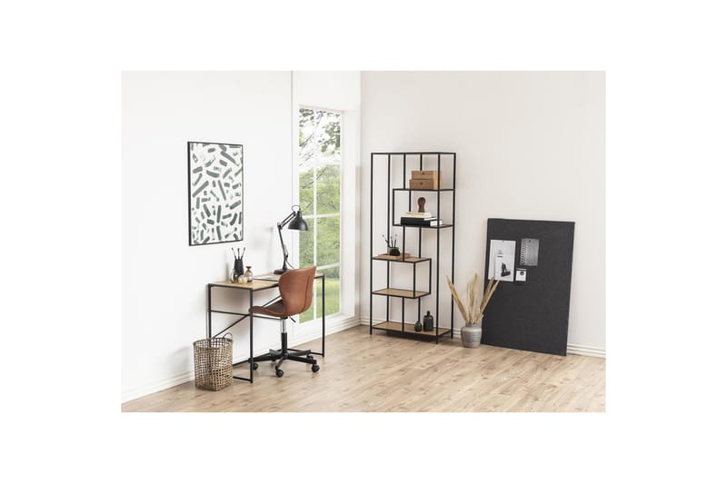 Seaford Skrivebord 100x45x75 cm Eik/Svart