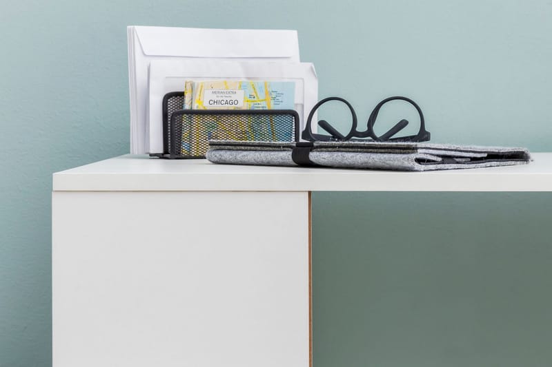 Shuping Skrivebord 120 cm med Oppbevaringshyller - Hvit - Møbler - Bord - Kontorbord - Skrivebord