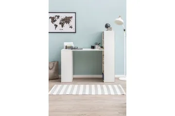 Shuping Skrivebord 120 cm med Oppbevaringshyller - Hvit - Møbler - Bord - Kontorbord - Skrivebord