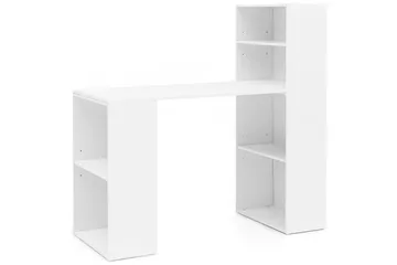 Shuping Skrivebord 120 cm med Oppbevaringshyller - Hvit - Møbler - Bord - Kontorbord - Skrivebord