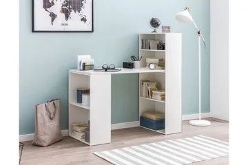 Shuping Skrivebord 120 cm med Oppbevaringshyller - Hvit - Møbler - Bord - Kontorbord - Skrivebord