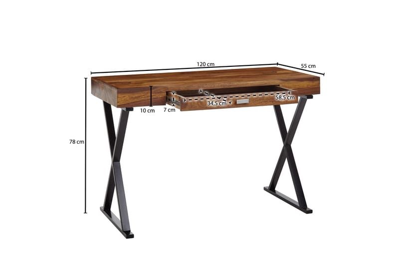 Skirvebord Rachid 120 cm Rektangulær - Natur - Møbler - Bord - Kontorbord - Skrivebord
