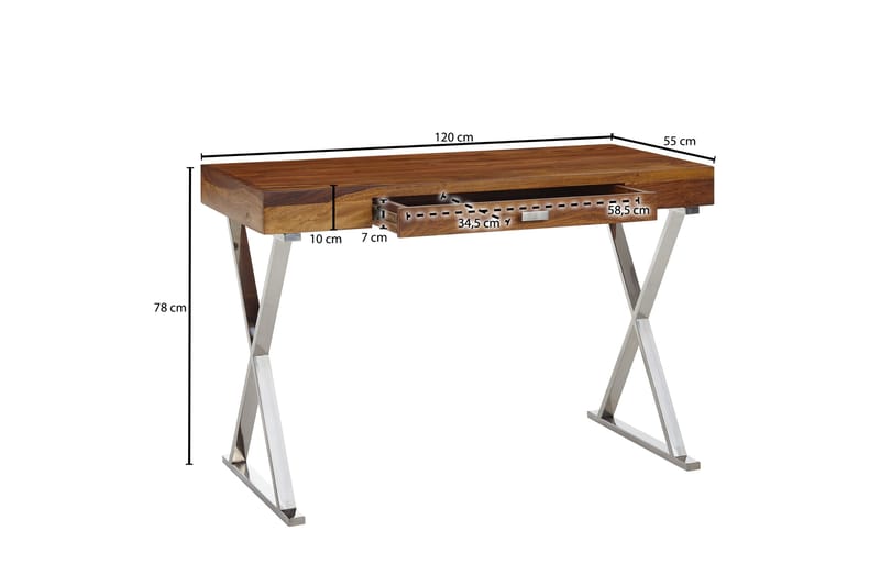 Skirvebord Rachid 120 cm Rektangulær - Natur - Møbler - Bord - Kontorbord - Skrivebord