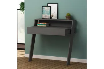 Skoved Skrivebord 94 cm med Oppbevaringsskuff + Hylle - Grå - Møbler - Bord - Kontorbord - Skrivebord