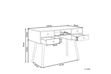 Skrivebord 110 x 55 cm Hvit LEVIN - Hvit - Møbler - Bord - Kontorbord - Skrivebord