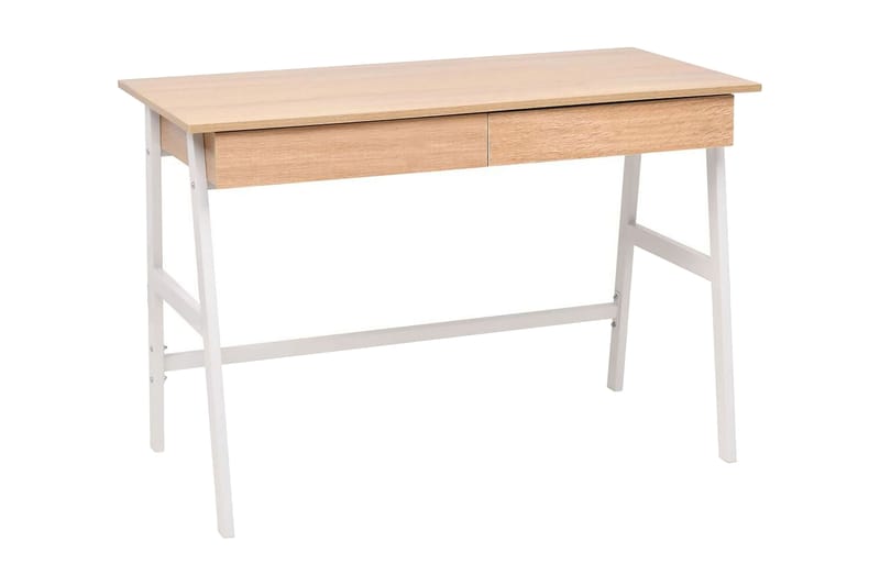 Skrivebord 110x55x75 cm eik og hvit - Brun - Skrivebord - Databord & PC bord