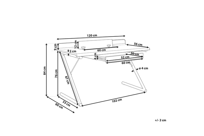 Skrivebord 120 x 60 cm Hvit/Lyst tre FOCUS - Hvit - Skrivebord - Databord & PC bord