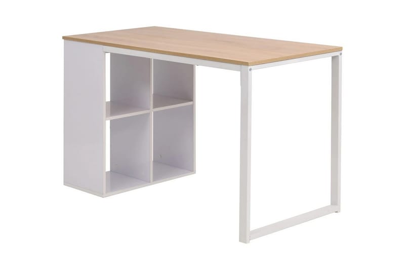 Skrivebord 120x60x75 cm eik og hvit - Brun - Skrivebord - Databord & PC bord