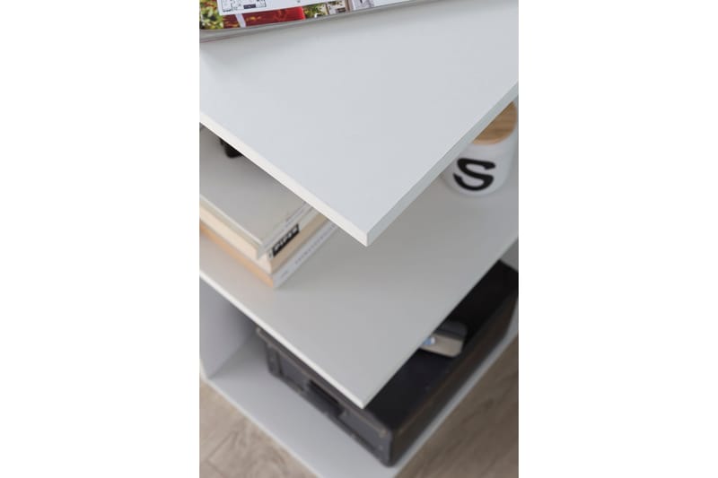 Skrivebord Adeon 82 cm med Oppbevaringshyller - Hvit - Skrivebord - Databord & PC bord