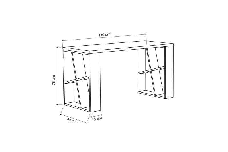 Skrivebord Adong 140 cm - Hvit/Mørkegrå - Skrivebord - Databord & PC bord