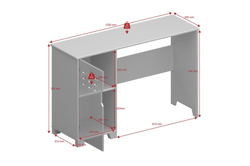 Skrivebord Alsterfors 120 cm - Grå - Skrivebord - Databord & PC bord