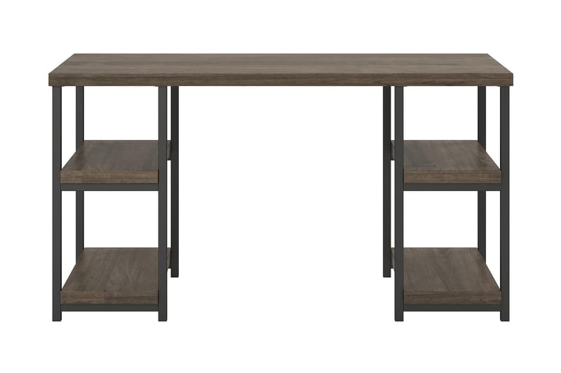 Skrivebord Ashlar 137 cm med Oppbevaring 4 Hyller Brun/Svart - Dorel Home - Skrivebord - Databord & PC bord