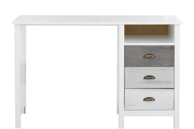 Skrivebord Ashmore 140 cm - Hvit/Lysegrå/Mørkegrå - Skrivebord - Databord & PC bord