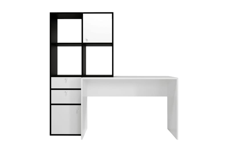 Skrivebord Belgin 164x160x164 cm med oppbevaring - Hvit - Skrivebord - Databord & PC bord