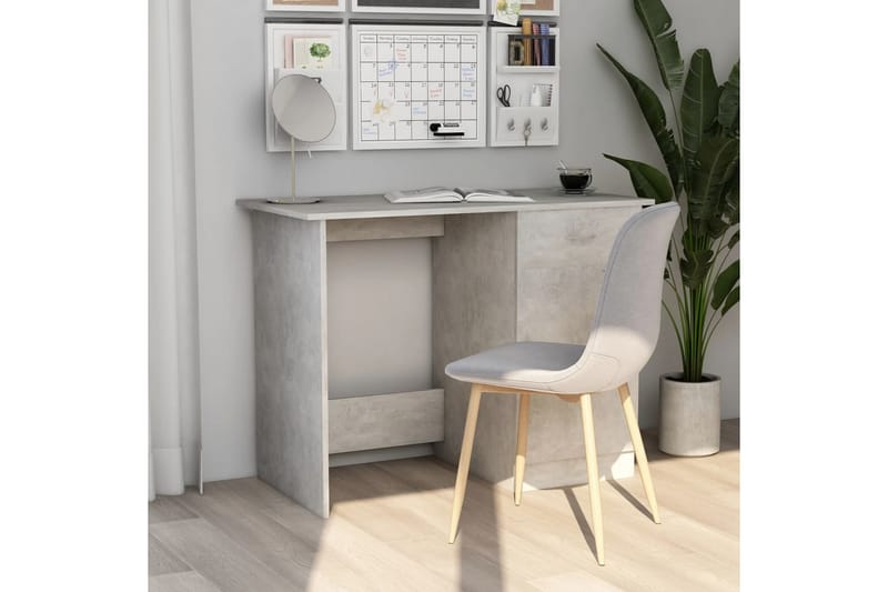 Skrivebord betonggrå 100x50x76 cm sponplate - Grå - Skrivebord - Databord & PC bord