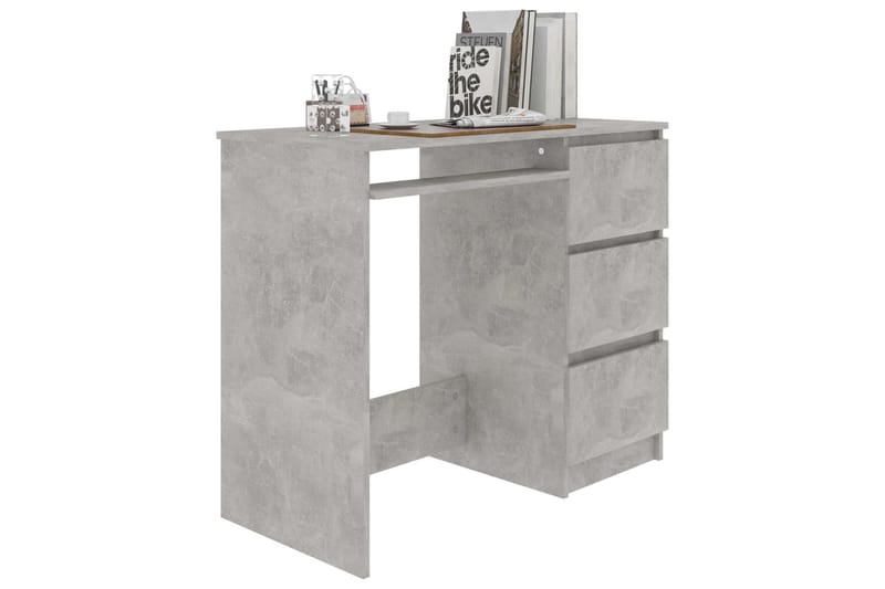 Skrivebord betonggrå 90x45x76 cm sponplate - Grå - Skrivebord - Databord & PC bord