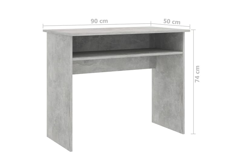 Skrivebord betonggrå 90x50x74 cm sponplate - Grå - Skrivebord - Databord & PC bord