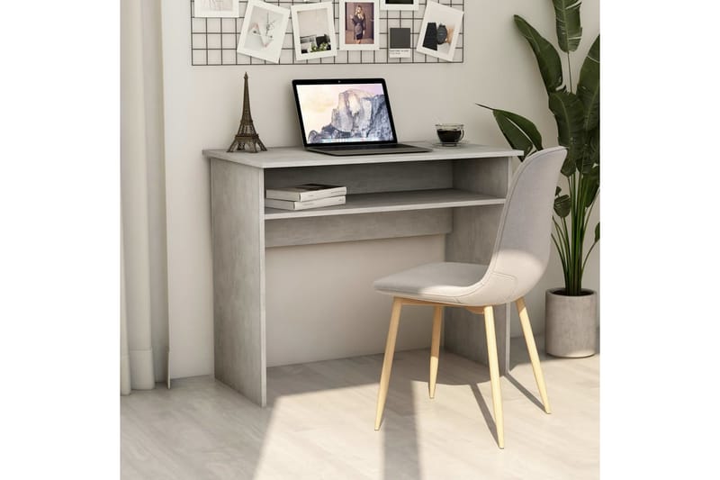Skrivebord betonggrå 90x50x74 cm sponplate - Grå - Skrivebord - Databord & PC bord