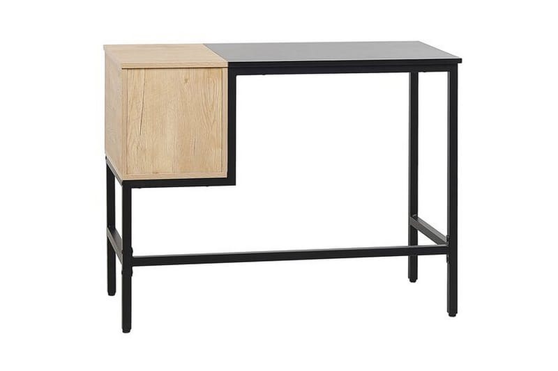 Skrivebord Bewehn 100 cm med Oppbevaring 2 Skuffer - Svart/Lyst Tre - Møbler - Bord - Kontorbord - Skrivebord