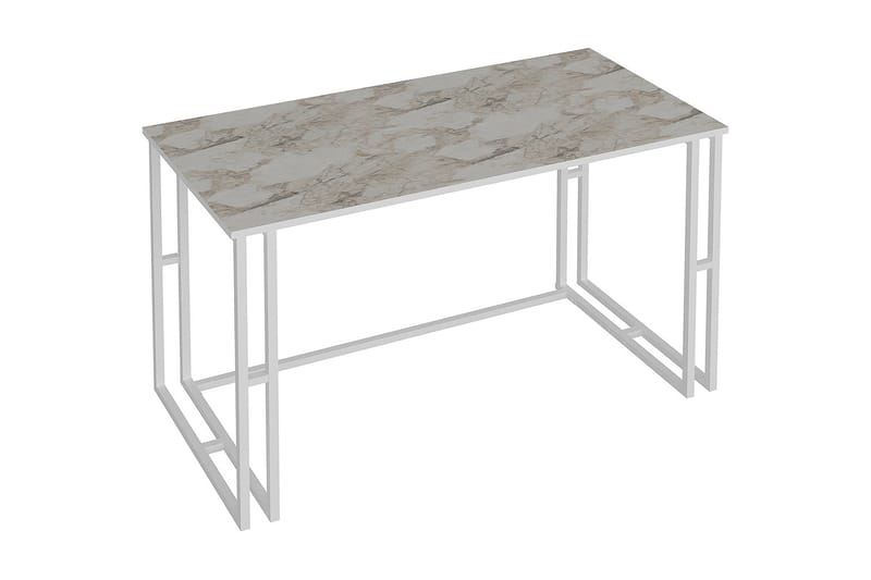 Skrivebord Blista 120 cm Marmormønster - Hvit - Møbler - Bord - Kontorbord - Skrivebord