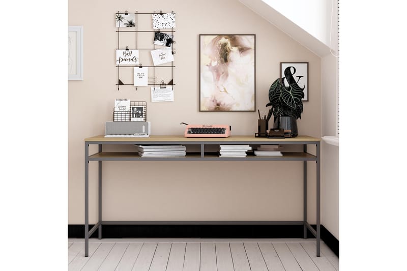 Skrivebord Bradford 153 cm Grå - Dorel Home - Møbler - Bord - Kontorbord - Skrivebord