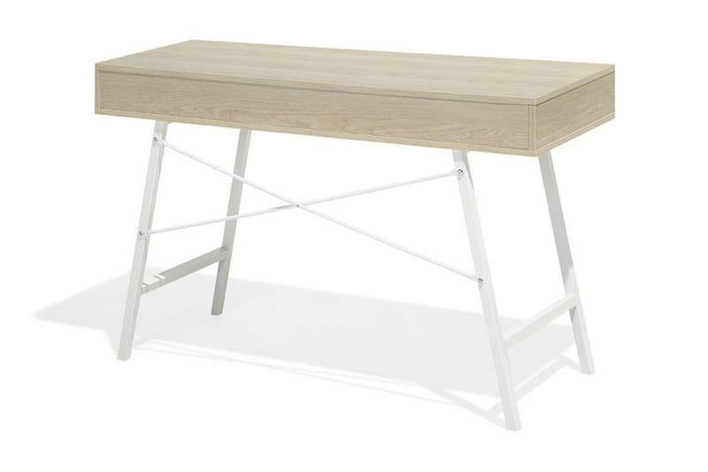 Skrivebord Bromide 120 cm med Oppbevaringshylle + 2 Skuffer - Tre/Natur - Skrivebord - Databord & PC bord