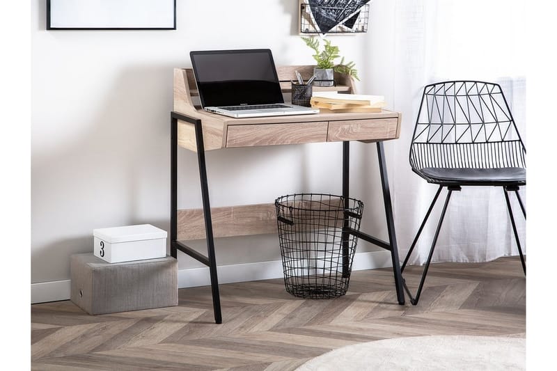 Skrivebord Broxeele 77 cm med Oppbevaring - Tre/Natur - Møbler - Bord - Kontorbord - Skrivebord