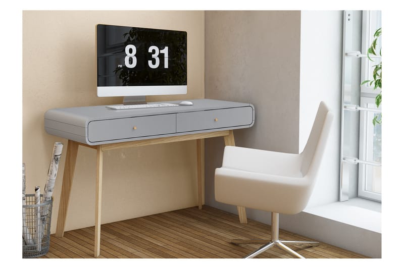 Skrivebord Caitlyn 120 cm - Grå - Skrivebord - Databord & PC bord