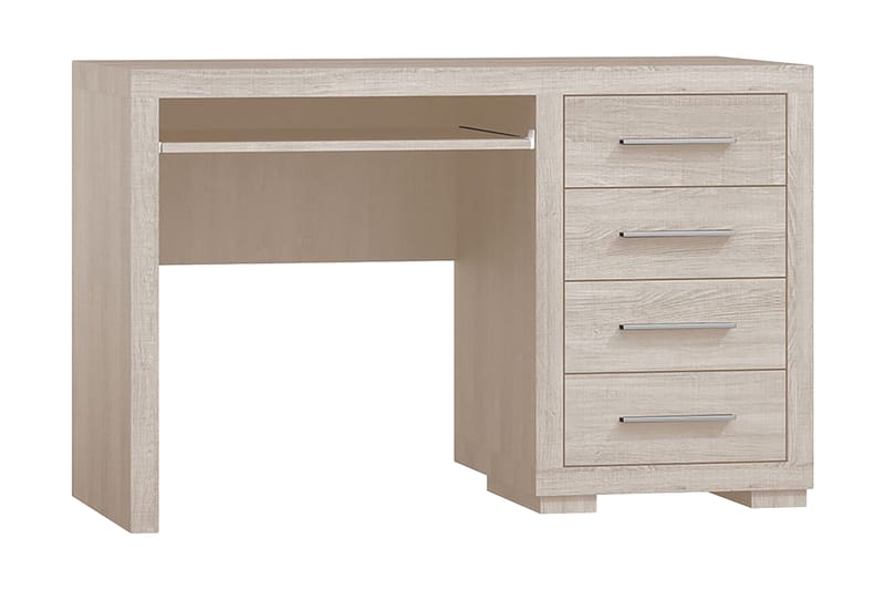 Skrivebord Ciborro 120 cm med Oppbevaring 4 Skuffer - Beige/Grå - Skrivebord - Databord & PC bord