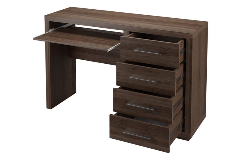 Skrivebord Ciborro 120 cm med Oppbevaring 4 Skuffer - Beige/Grå - Skrivebord - Databord & PC bord