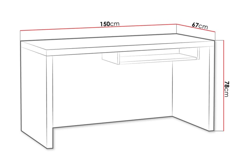 Skrivebord Ciborro 150 cm - Brun - Skrivebord - Databord & PC bord
