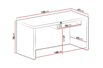 Skrivebord Ciborro 150 cm - Hvit - Møbler - Bord - Kontorbord - Skrivebord