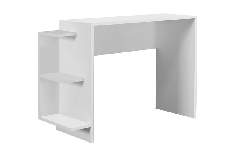 Skrivebord Clora 104 cm med Oppbevaring Sidehyller - Hvit - Skrivebord - Databord & PC bord