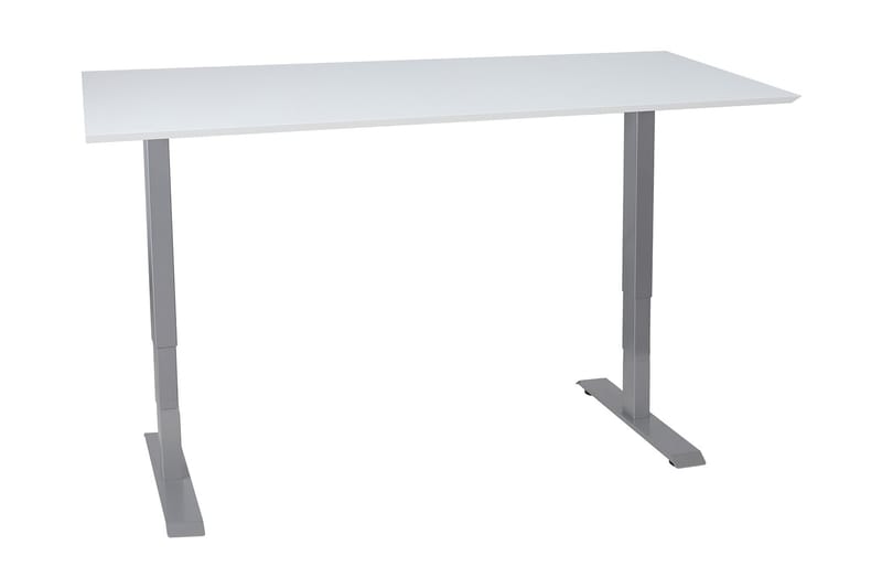 Skrivebord Cogito 2 160 cm Hev- og Senkbart - Hvit/Grå - Skrivebord - Databord & PC bord - Hev og senkbart skrivebord