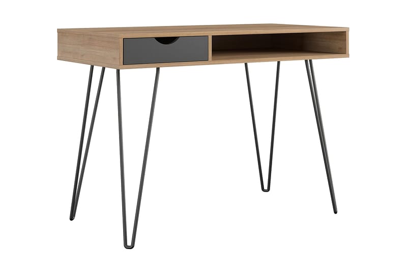 Skrivebord Concord 106 cm med Oppbevaring Skuff Grå/Natur/Sv - Novogratz - Skrivebord - Databord & PC bord
