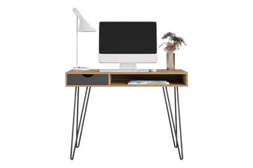Skrivebord Concord 106 cm med Oppbevaring Skuff Grå/Natur/Sv - Novogratz - Møbler - Bord - Kontorbord - Skrivebord