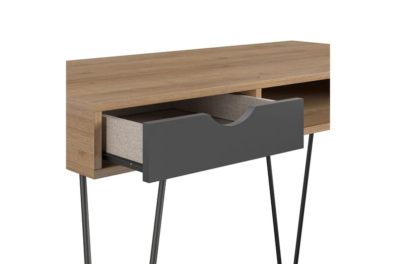 Skrivebord Concord 106 cm med Oppbevaring Skuff Grå/Natur/Sv - Novogratz - Møbler - Bord - Kontorbord - Skrivebord