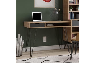 Skrivebord Concord 106 cm med Oppbevaring Skuff Grå/Natur/Sv - Novogratz - Møbler - Bord - Kontorbord - Skrivebord