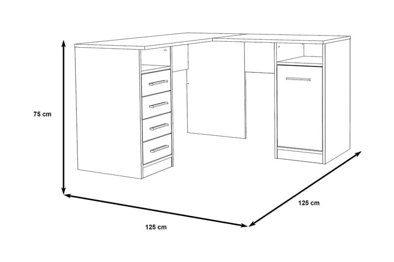 Skrivebord Cromarty 125 cm - Hvit - Skrivebord - Databord & PC bord