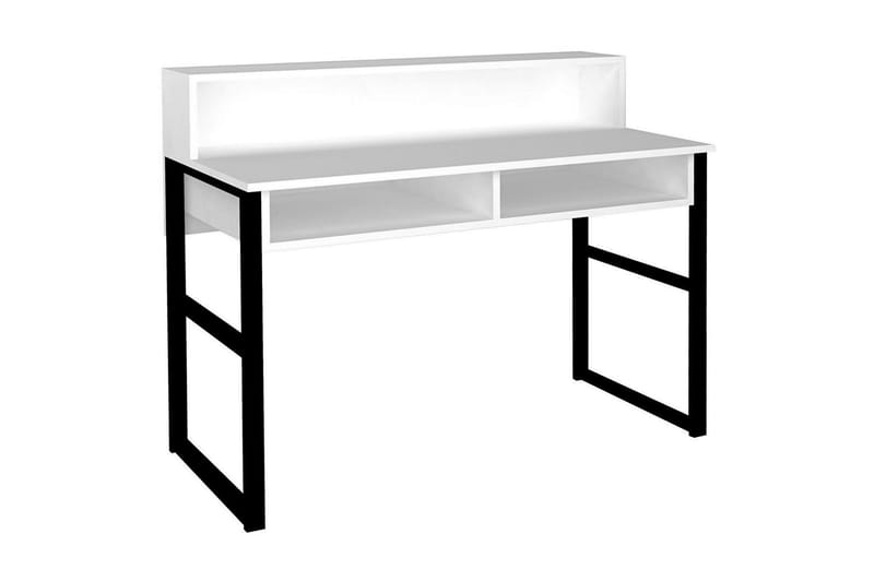Skrivebord Dehana 120 cm med Oppbevaring Hyller - Hvit/Svart - Skrivebord - Databord & PC bord