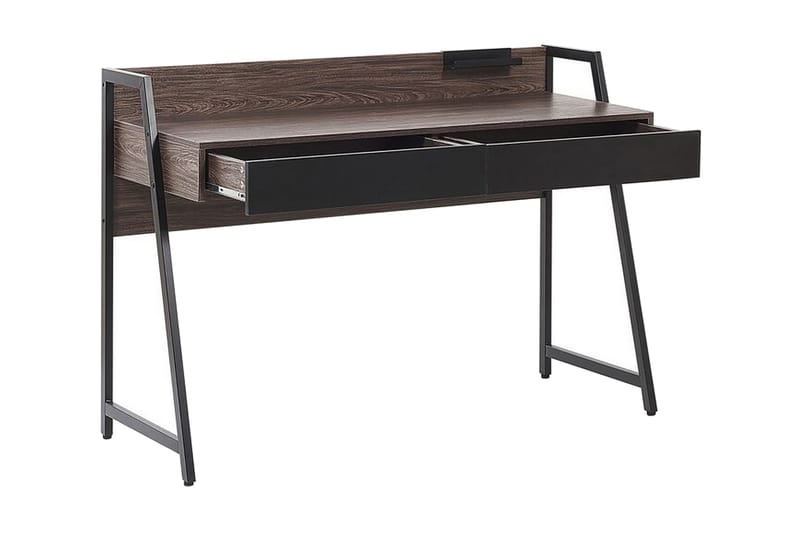 Skrivebord Deitrich 120 cm med Oppbevaring - Mørke Natur - Skrivebord - Databord & PC bord