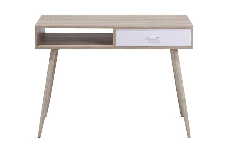 Skrivebord Deoban 100 cm med Oppbevaring Skuff + Hylle - Lysebrun/Vi - Skrivebord - Databord & PC bord