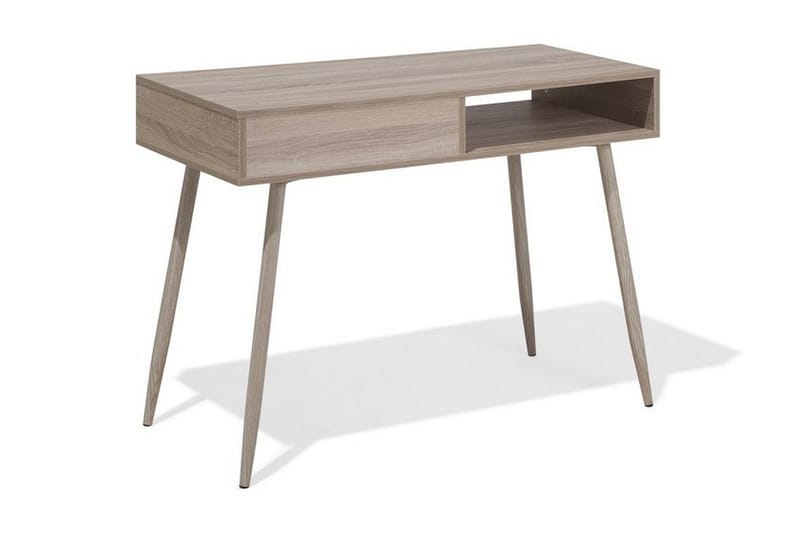 Skrivebord Deoban 100 cm med Oppbevaring Skuff + Hylle - Lysebrun/Vi - Møbler - Bord - Kontorbord - Skrivebord