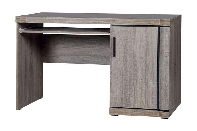 Skrivebord Domineck 126 cm med Oppbevaring Skap - Tryffel/Grå - Skrivebord - Databord & PC bord