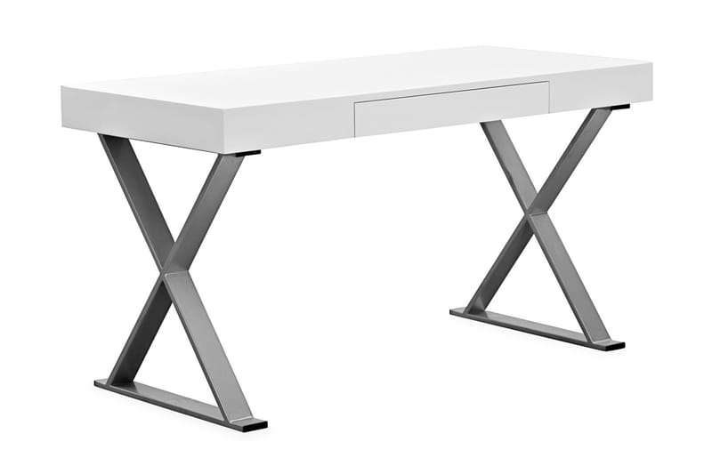 Skrivebord Effie 120 cm med Oppbevaringsskuff - Hvit/Krom - Skrivebord - Databord & PC bord