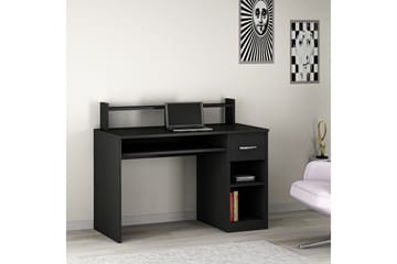 Skrivebord Eslemez 120 cm med Oppbevaringsskuff + Hyller - Antrasitt - Møbler - Bord - Kontorbord - Skrivebord